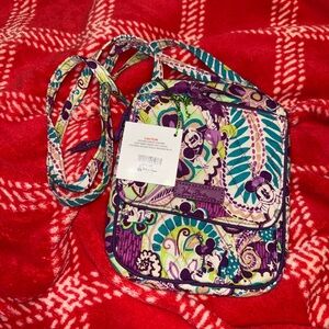 Vera Bradley Disney Quilted Crossbody Bag in Purple and Green